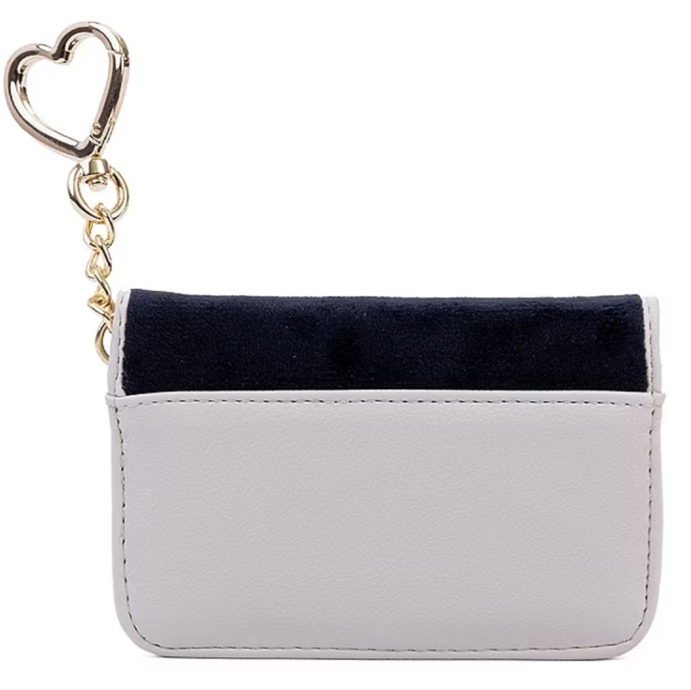 Juicy Couture Liquorice Velour Flip Fold Wallet with Heart and Crown Charms - Picture 2 of 8
